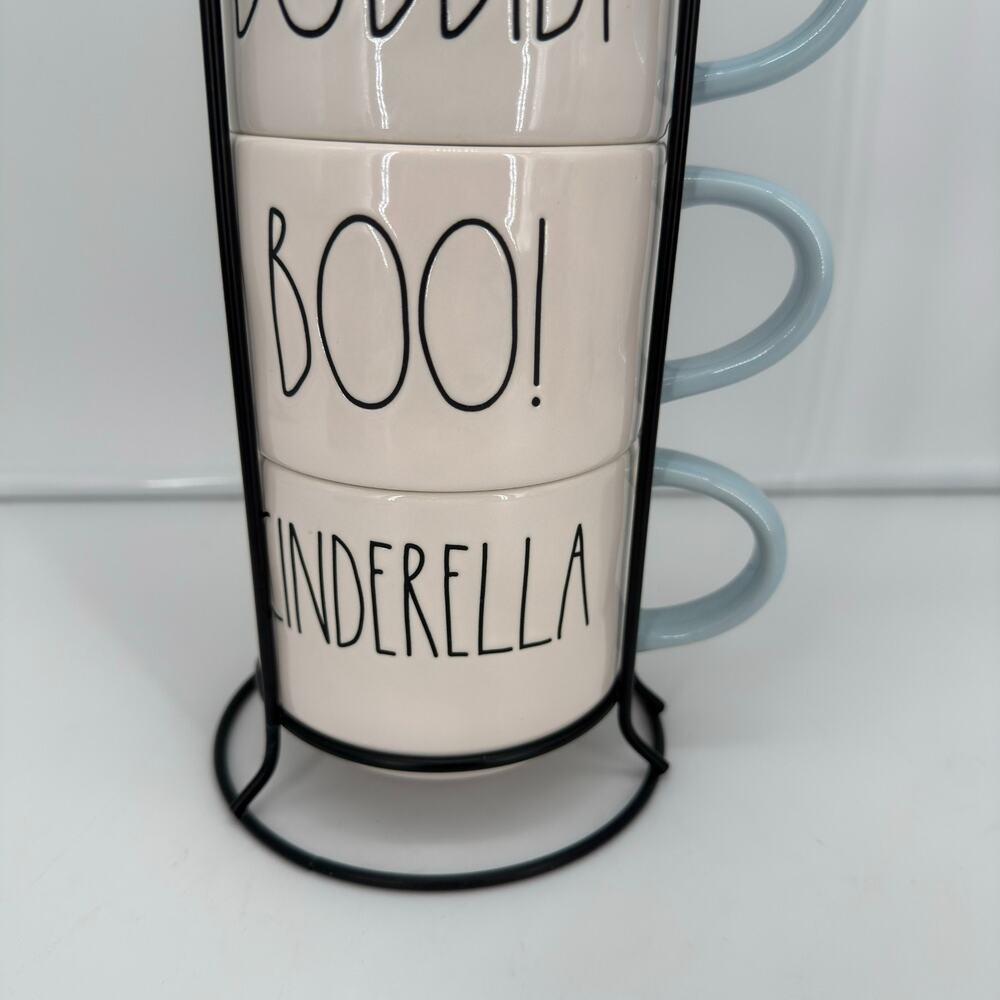 Disney Rae Dunn Cinderella Stackable Mugs Cups Rack Bippidi Boppidi Boo Set of 4 - Picture 4 of 14